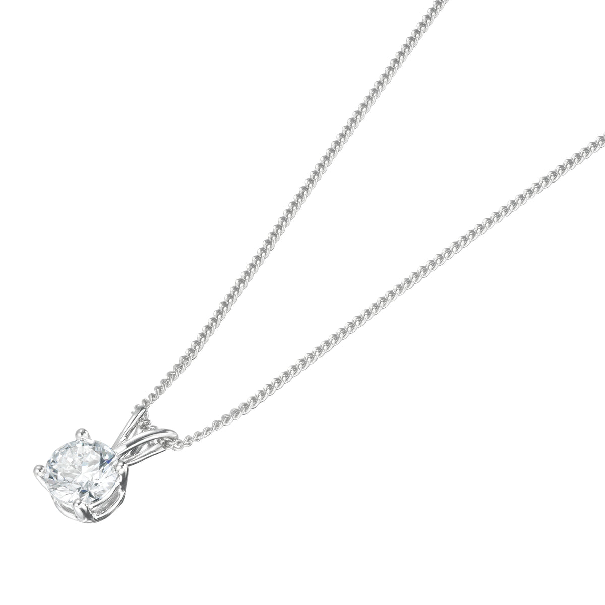 Chloe 0.50ct Lab Diamond Solitaire Necklace Pendant in 9K White Gold H/Si