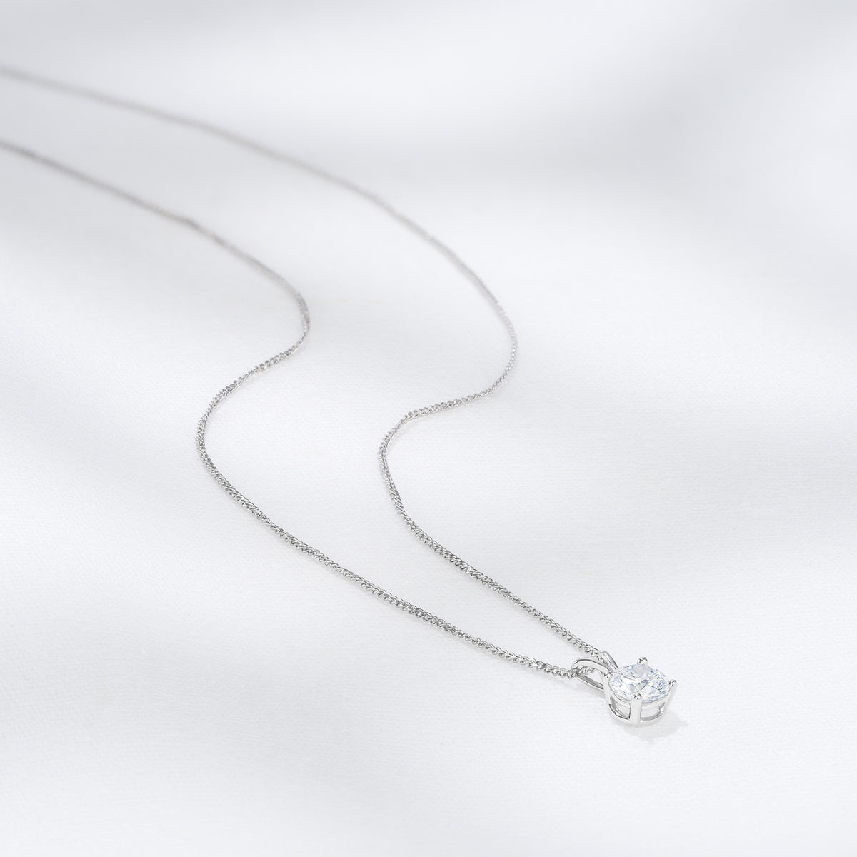 Chloe 0.50ct Lab Diamond Solitaire Necklace Pendant in 9K White Gold H/Si