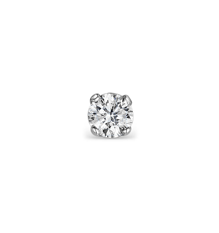 SINGLE Lab Studs Earring 0.10ct H Si 9K White Gold 3mm