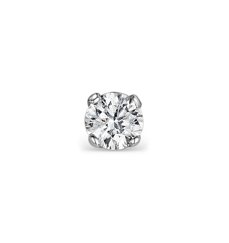 SINGLE Stud Diamond Earring 0.25ct Premium Quality 18KW Gold - 4.1mm