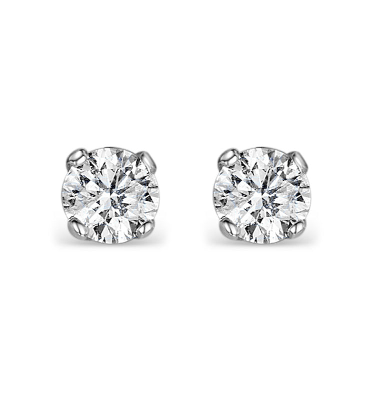 Diamond Earrings 0.40CT Studs Premium Quality in 18K White Gold 3.8mm