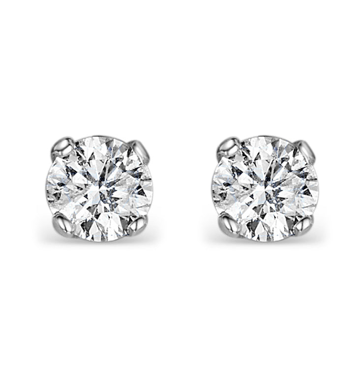 Diamond Earrings 0.66CT Studs Premium Quality 18K White Gold - 4.5mm