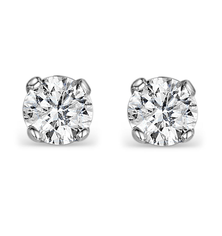 Diamond Earrings 1.00CT Studs G/Vs Quality in 18K White Gold - 5.1mm