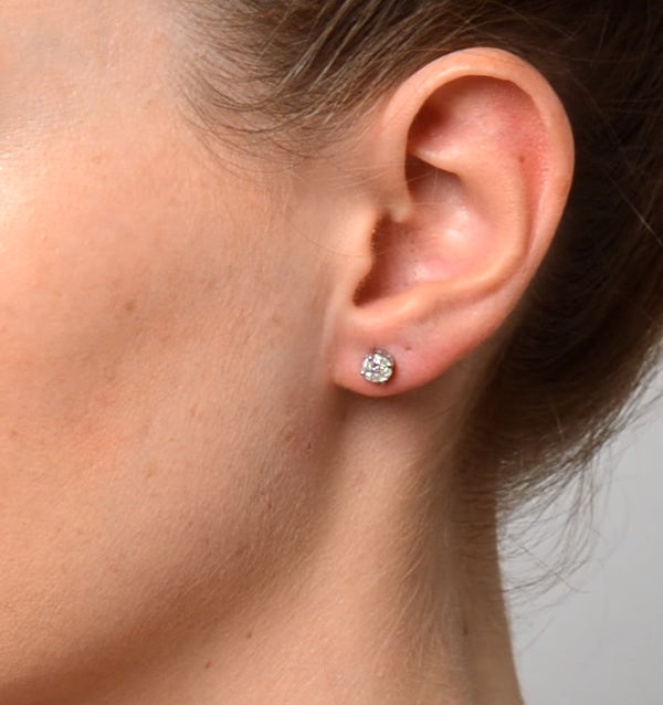 Diamond Earrings 1.00ct Look Galileo Style - 0.30ct in 18K White Gold