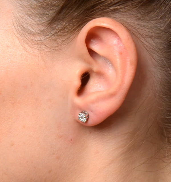 Diamond Earrings 1.00ct Look Galileo Style - 0.30ct in 18K White Gold