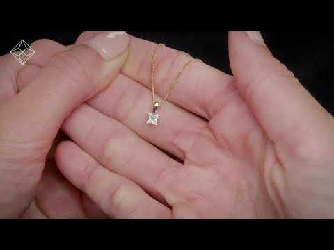 0.33ct Lab Diamond Princess Cut Solitaire Necklace in 9K Gold