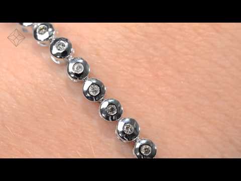 Diamond Tennis Bracelet Rubover Style 0.50ct 9K White Gold