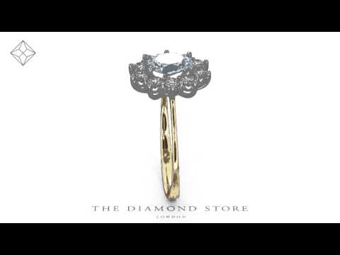 Aquamarine 0.70ct and Diamond 0.50ct 18K Gold Ring