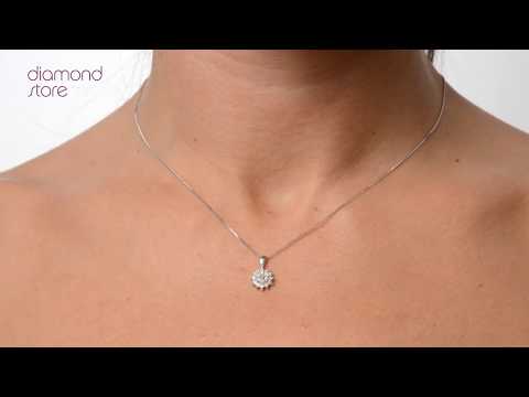 9K White Gold Pendant Necklace With 0.25ct Diamonds