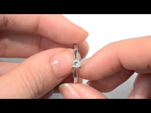 Certified Lauren Platinum Diamond Engagement Ring 0.25CT-G-H/SI