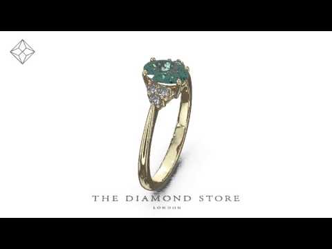 Emerald 0.75ct And Diamond 18K Gold Ring N4300