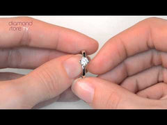 Engagement Ring Certified Lily 18K White Gold Diamond 0.33CT