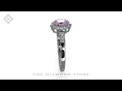 18K White Gold 0.50ct Diamond and 1.05ct Pink Sapphire Ring