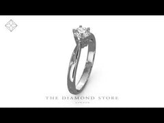 Certified High Set Chloe 18K White Gold Diamond Engagement Ring 0.50CT