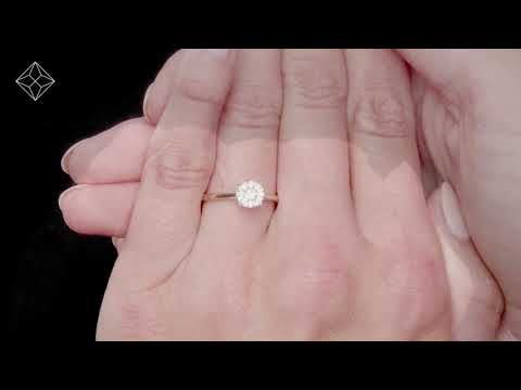 0.25ct Lab Diamond Cluster Solitaire Ring H/Si in 9K White Gold