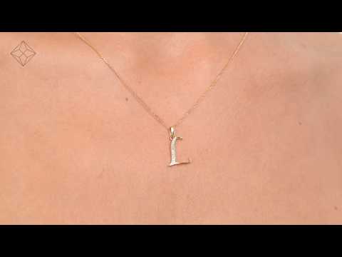 9K Gold Diamond Initial 'L' Necklace 0.05ct