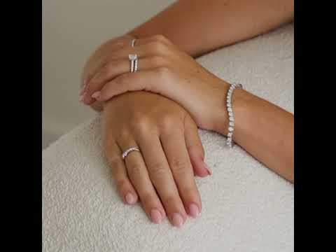 Diamond Tennis Bracelet Rubover Style 4.00ct 9K White Gold