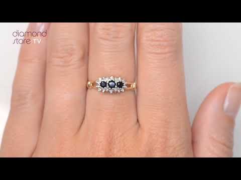 Sapphire 0.34ct And Diamond 9K Gold Ring