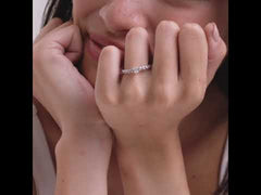 Entwine 0.30ct Emerald Cut Lab Diamond Solitaire Engagement Ring with Side Stones in Sterling Silver