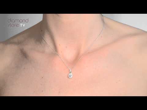 Ella 18K White Gold Diamond Pear Shape Pendant 0.70ct H/SI