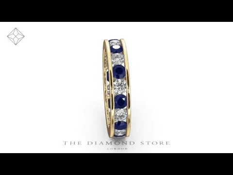 ETERNITY RING RAE DIAMONDS G/VS AND SAPPHIRE 1.90CT - 18K GOLD
