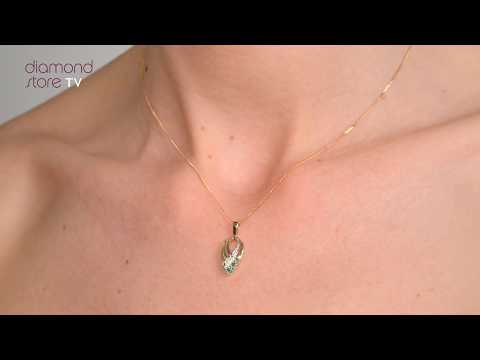 Emerald 2.25mm And Diamond 9K Yellow Gold Pendant Necklace