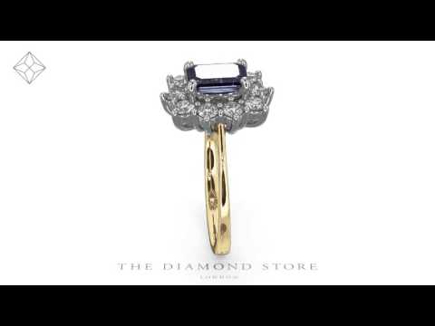 Tanzanite 7 x 5mm And Diamond 0.50ct 18K Gold Ring FET24-V