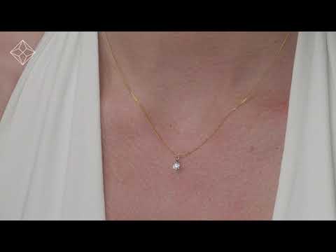 Chloe 0.25ct Lab Diamond Solitaire Necklace Pendant in 9K Yellow Gold H/Si