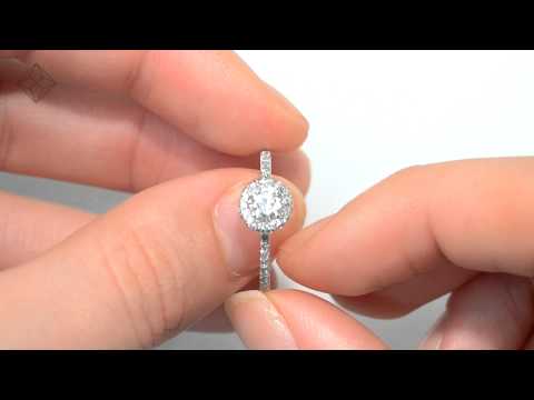 Ella Halo Lab Diamond Engagement Ring 0.55ct in 9K White Gold