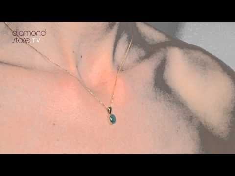 Emerald 0.76CT 9K Yellow Gold Pendant Necklace