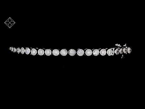 Diamond Tennis Bracelet Rubover Style 4.00ct 9K White Gold