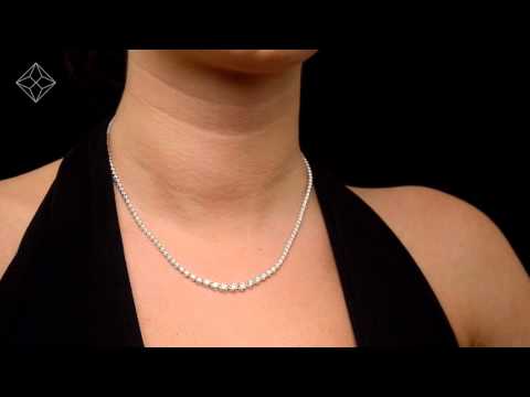 Lab Diamond Tennis Necklace 5ct H/Si Quality in 9K White Gold
