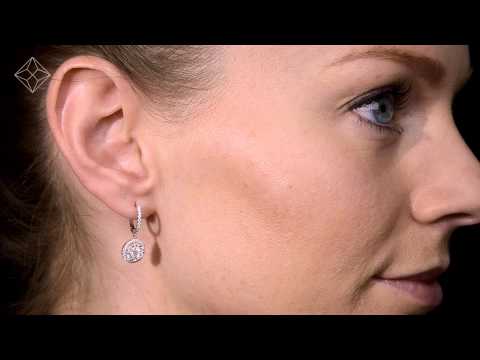 Halo Diamond Drop Earrings - Florence - 1.09ct - in 18K White Gold