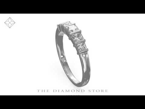 Lauren 18K White Gold 5 Stone Diamond Eternity Ring 1.00CT H/SI