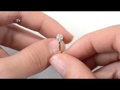 Certified Low Set Chloe 18K Gold Diamond Engagement Ring 0.33CT-G-H/SI