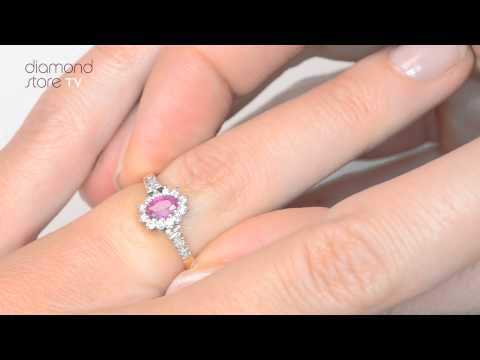 Ruby 5 x 3mm And Diamond 9K Gold Ring A3351