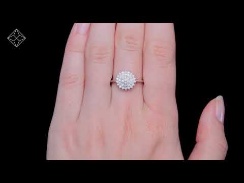Cluster Lab Diamond Ring 0.33ct H/Si Set In 925 Silver
