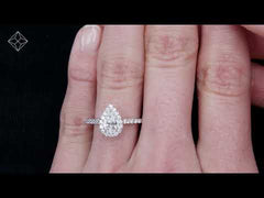 Diana Lab Diamond Pear Halo Engagement Ring in 18K Gold 2.60ct F/VS1