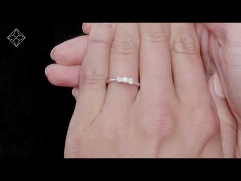 Lab Diamond 3 Stone Trilogy Ring 0.25ct H/Si Set in 9K White Gold