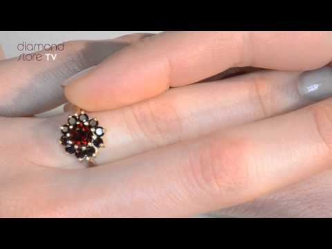 Garnet Ring 9K Yellow Gold