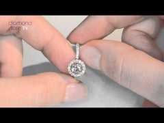 Ella Halo Lab Diamond Engagement Ring IGI 1.30ct F/VS1 18K White Gold