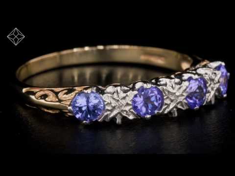 Tanzanite 0.40CT And Diamond 9K Gold Ring