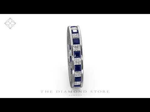 Eternity Ring Lauren Diamonds G/VS and Sapphire 2.30CT -18K White Gold