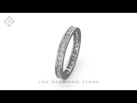 Mens 1ct G/Vs Diamond 18K White Gold Full Band Ring Item