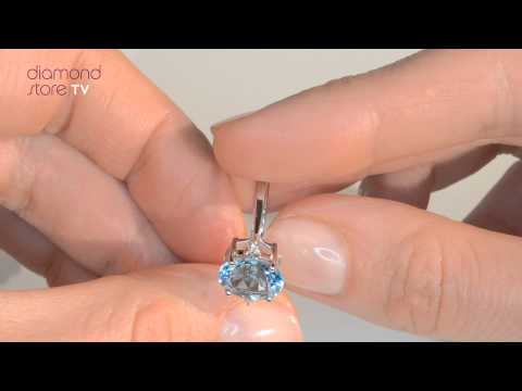 9K White Gold Diamond and 2.60ct Blue Topaz Ring