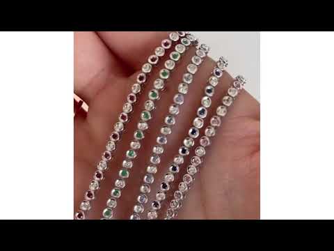 0.43ct Sapphire and 0.35ct Lab Diamond Bracelet in 925 Sterling Silver