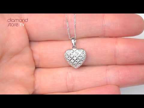 Heart Necklace Pendant Lab Diamond 0.50ct in 925 Silver