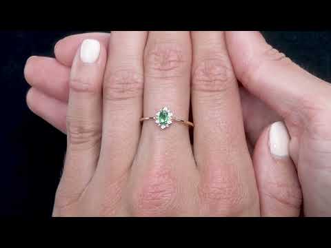 Emerald and Diamond Stellato Cluster Ring in 9K Gold