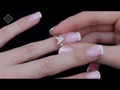 Diamond Initial 'B' Ring 0.07ct set in 9K White Gold