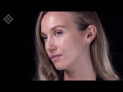 Diamond and Stellato Black Diamond Squares Earrings in 9K White Gold
